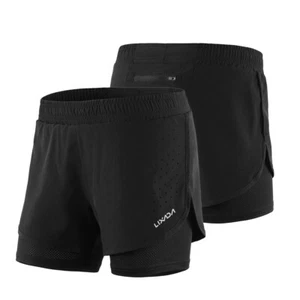 Lixada Women 2-in-1 Running Shorts Quick Drying Breathable Active Training --M - Picture 1 of 11