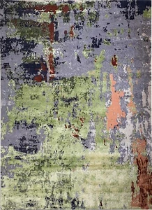 Hand Knotted Carpet Unique Design Nepal Bamboo Silk Wool 250x300 CM - Bild 1 von 6