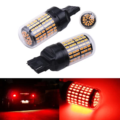 2x T20 7443 7440 LED Bulbs High Power 4014 SMD Turn Signal Brake Tail Light, Red - Image 1 of 4