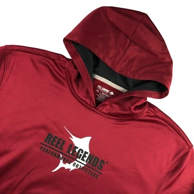 NEW Reel Legends Firstmate Men's Pullover Hoodie Sweatshirt Maroon • XL - Image 1 of 4