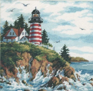 DIMENSIONS NEEDLEPOINT KIT THE LIGHTHOUSE #2453 BY IAN RAMSEY USA - Picture 1 of 4