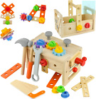 Coriver Wooden Toys Kids Tool Set, 24 PCS Wooden Tool Box Play Toys STEM Toy, 2