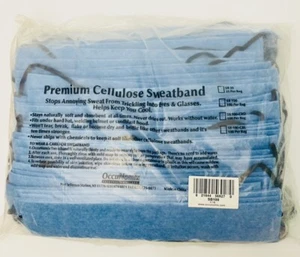 100er Pack Premium Zellulose Schweißband Occunomix blau Stirnschweißband SB100  - Bild 1 von 2