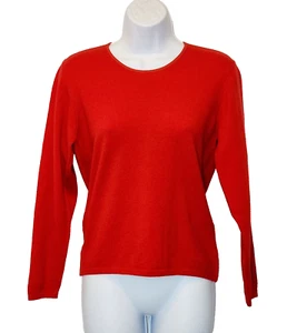 VTG Sutton Studio for BLOOMINGDALE'S Italian Merino Wool Red Sweater MEDIUM - Picture 1 of 8