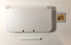 New Nintendo 3DS XL LL Pearl White Japan w/ Stylus & Super Mario Maker 3DS Japan - Picture 1 of 11