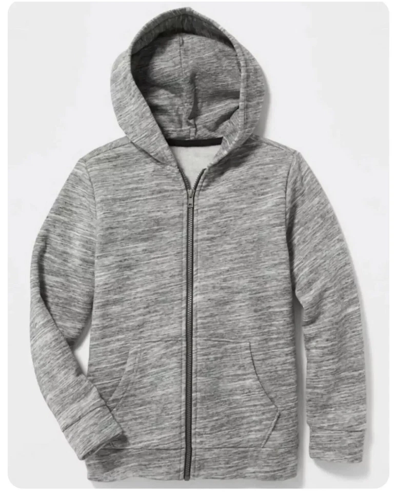 Old Navy Boy Girl Unisex Gray Uniform Zip Hoodie ZIPPER Size XL …