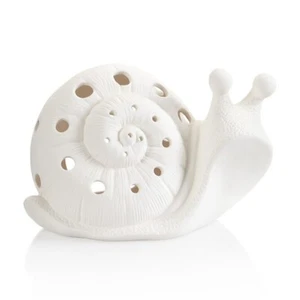 Snail Lantern Ceramic Bisque tea light shines thru holes in shell Ready to paint - Picture 1 of 1