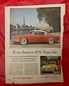 1953 Studebaker "STARLINER" - Original Cut-Out Advertisement / Ad / Article - Imagen 1 de 1