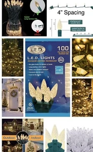 100 ct C6 LED Christmas Mini Light Set Indoor Outdoor Stay-Lit Lights 33Ft - Picture 1 of 12