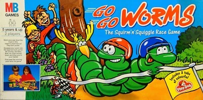 GO GO WORMS - The Squirm 'n' Squiggle Race Game by MB Games 1994 (5+) ~ Complete - Image 1 of 4