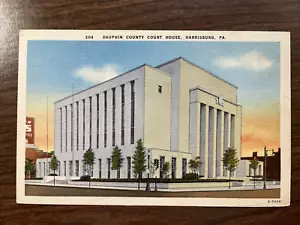Dauphin County Court House, Harrisburg Pennsylvania PA Linen Postcard ~ Unposted - Picture 1 of 2