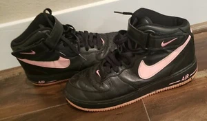 Nike Womens Air Force 1 High Size 9.5 Black/Pink 308915 062 VERY RARE  - Picture 1 of 7