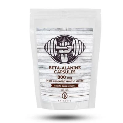Beta-Alanine 30 Capsules 800mg BRITVITS Pre-Workout Supplement - Image 1 of 4