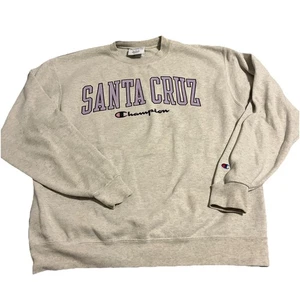 Vtg 90’s Champion Santa Cruz CA Reverse Weave Sz L Crew Neck Grey - Picture 1 of 14