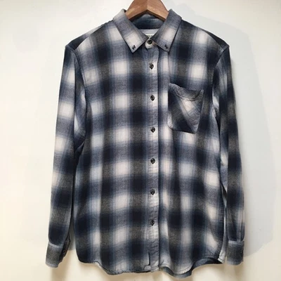 Magellan Men M Shirt Blue Plaid Flannel Heavyweight Classic Fit Cotton Outdoor - Image 1 of 4