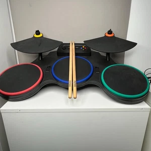 Xbox 360 Guitar Hero Drum Set + Drumsticks (TESTED) Batteria Musica World Tour - Picture 1 of 9
