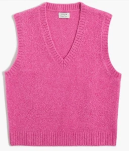 J CREW extra weiche WOLLMISCHUNG rosa V-AUSSCHNITT ärmellose PULLOVERWESTE - MEDIUM - Bild 1 von 7