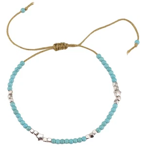 Colgante de cuerda tejida vintage con tobilleras de piedra bohemia para mujer 3836 - Imagen 1 de 6
