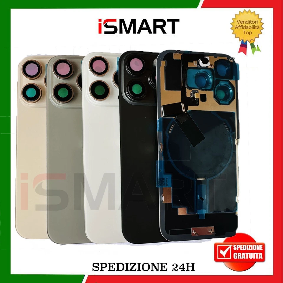SCOCCA POSTERIORE PER IPHONE 16 PRO VETRO BACK COVER GLASS - Image 1 of 1