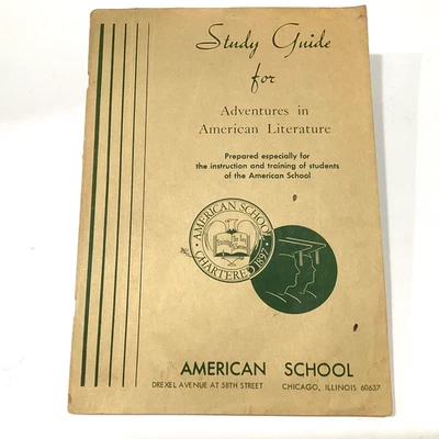 VINTAGE 1961 STUDY GUIDE FOR ADVENTURES IN AMERICAN LITERATURE CHICAGO, IL - Image 1 of 4