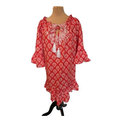 Traje de baño Mud Pie Hailey con volantes rojo vestido de playa Jaipur talla grande nuevo Foto 1 de 4