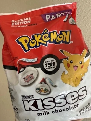 GRAN Tamaño Fiesta HERSHEY'S KISSES Pokémon Edición Especial, 34.1 OZ Bolsa Grande 🔥 Foto 1 de 3