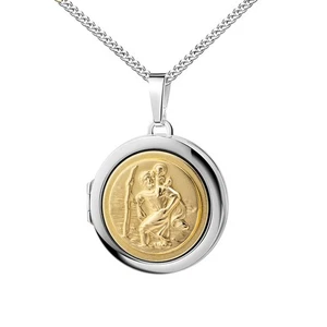 Christophorus-Bilder-Medaillon 925 Silber Bicolor mit Kette oder ohne Kette - Bild 1 von 71