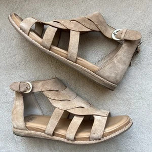 Sofft Ephie Desert Tan Suede Flat Sandals Women 8.5 M Comfort Gladiator Casual - Picture 1 of 17