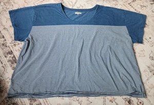 Madewell Damen Gr. 3X Kurzarm-Top marineblau & weiß gestreift - Bild 1 von 6