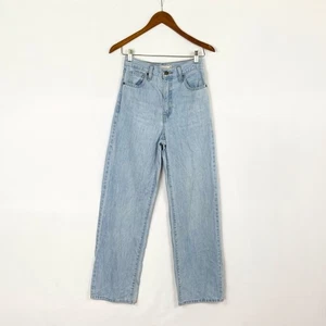 Jeans Levis vita alta denim dritto taglia 24 lavaggio leggero 100% cotone - Foto 1 di 7