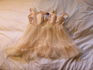 Victoria’s Secret Sexy Little Things Dessous Gr. 34B Rosa Tüll Babypuppe Teddy - Bild 1 von 5