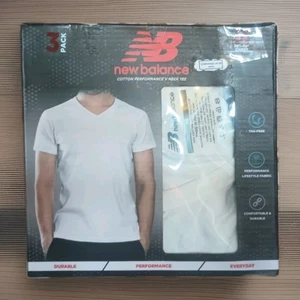 New Balance 3-Pack Men’s Size Medium V Neck Tee - Open Box, 2/3 Shirts, New - Picture 1 of 14