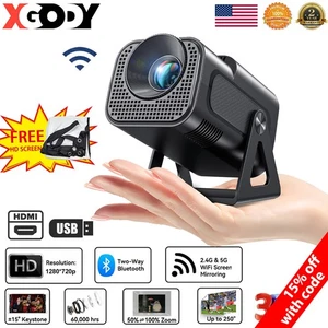 4K HD Smart Projector Android LED 5G WiFi Bluetooth HDMI USB Office Home Theater - Picture 1 of 11