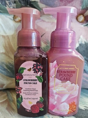 2 Bath & Body Works STRAWBERRY POUND CAKE  Foaming Hand Soap 8.75 oz NEW  - Image 1 of 3