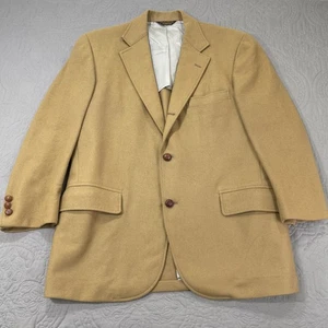 Vintage Southwick Blazer Men 44 Long Tan Wool Coat Sport Jacket Made USA Classic - Picture 1 of 13