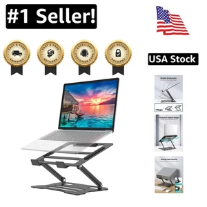 Portable Carbon Steel Laptop Tablet Stand - Foldable Design for Optimal Comfort - Picture 1 of 9
