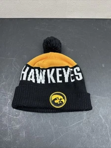 Adult Iowa Hawkeyes OSFM Beanie Stocking Cap Hat (Black) New Era - Picture 1 of 5