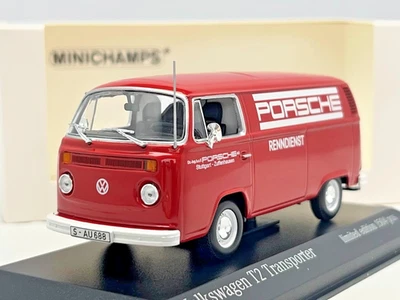 VW Volkswagen T2 Camion Porsche 1972 1/43 Scala Diecast Auto Minichamps - Immagine 1 di 4