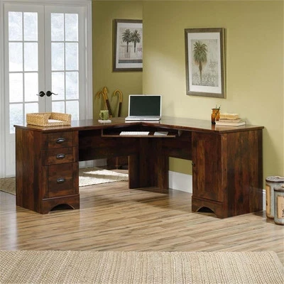 Sauder Harbor View Engineered Wood L-Desk in Curado Cherry - Image 1 of 4
