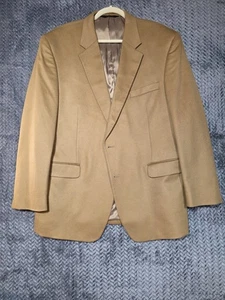 Jos A Bank 46R 100% Cashmere Suit Brown Jacket Sport Coat Men Vtg 2 Button- NICE - Picture 1 of 9