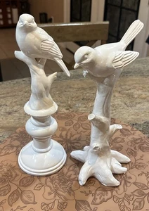 Weiße Vogel Figuren - 2er Set Resin Vogel Skulpturen - Bild 1 von 18