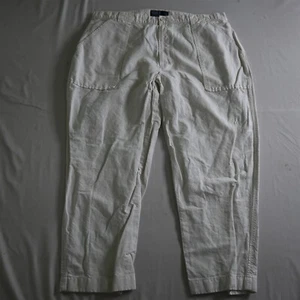 Polo Ralph Lauren 40x30 White Linen Utility Casual Mens Chino Pants - Picture 1 of 9
