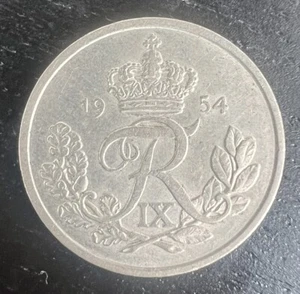1954 DENMARK 25 ORE COIN - Picture 1 of 2