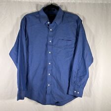 Nordstroms Dress Shirt Men's 16 32 33 Blue Button Up Long Sleeve Trim Fit