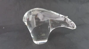 "Estatuilla de oso polar de vidrio artístico transparente abstracto 3"" de alto sin firmar" - Imagen 1 de 9