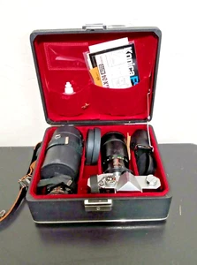 VTG KONICA CAMERA AUTOREFLEX T + LENSES HOYA FILTERS HONEYWELL STROBONAR 2 CASES - Picture 1 of 12