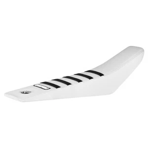 2024-2025 Husqvarna 50 Seat Cover  all WHITE with BLACK ribs #430 - Picture 1 of 6