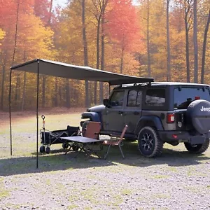 Naturnest 5.2x8.2ft Car Side Awning SUV Truck Rooftop Tent Shade Outdoor Camping - Picture 1 of 14