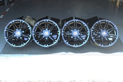CAN AM RENEGADE 850 14" HL3 BLK ALUMINUM ATV WHEELS COMPLETE (SET 4) CAN1CA - Image 1 of 3