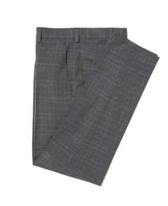 Lauren Ralph Lauren Plaid Classic Suit Pants Big Boys 12R Gray Zip Hook & Bar - Picture 1 of 17